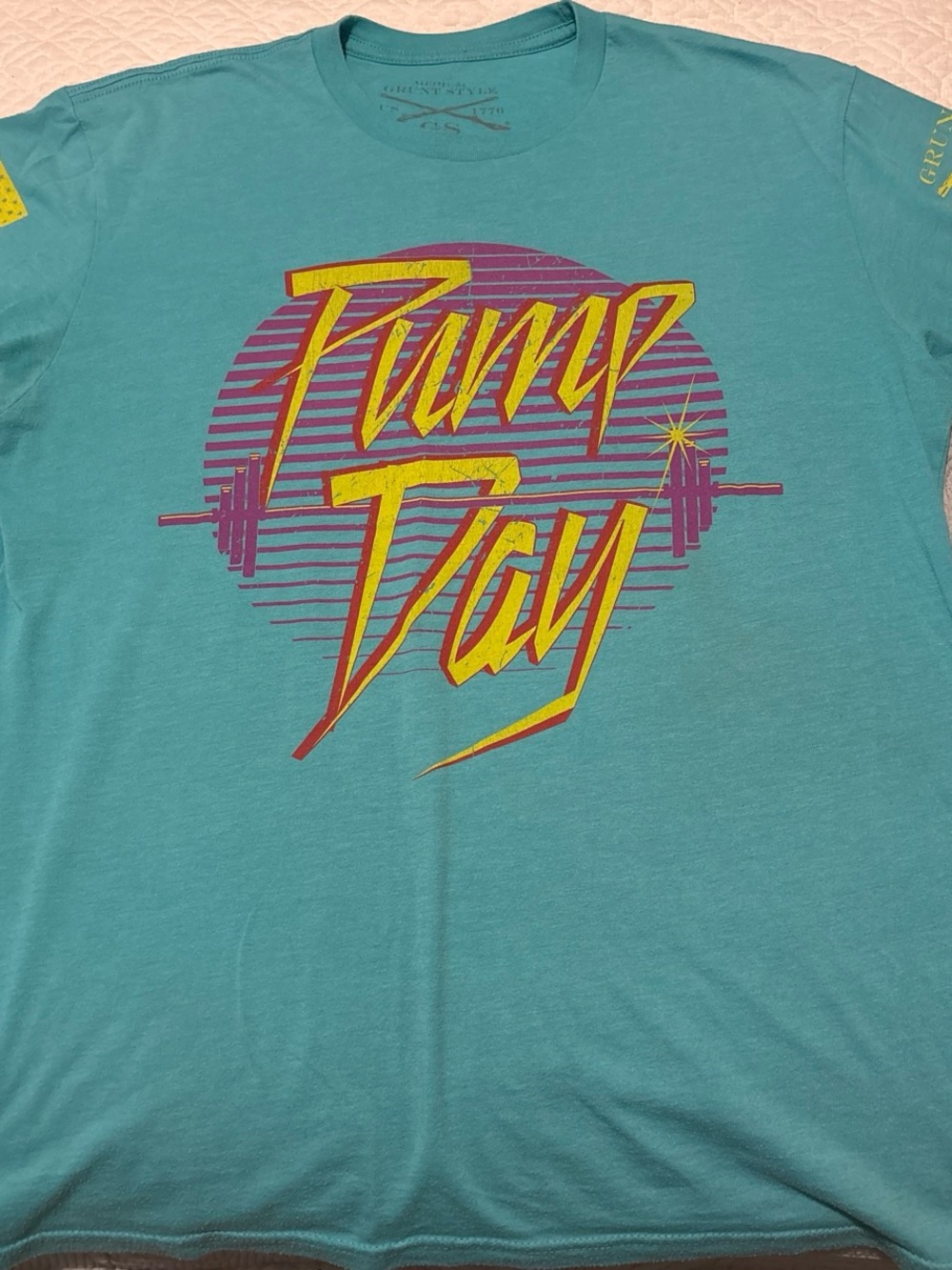 Grunt Style Teal Tee with Black Print